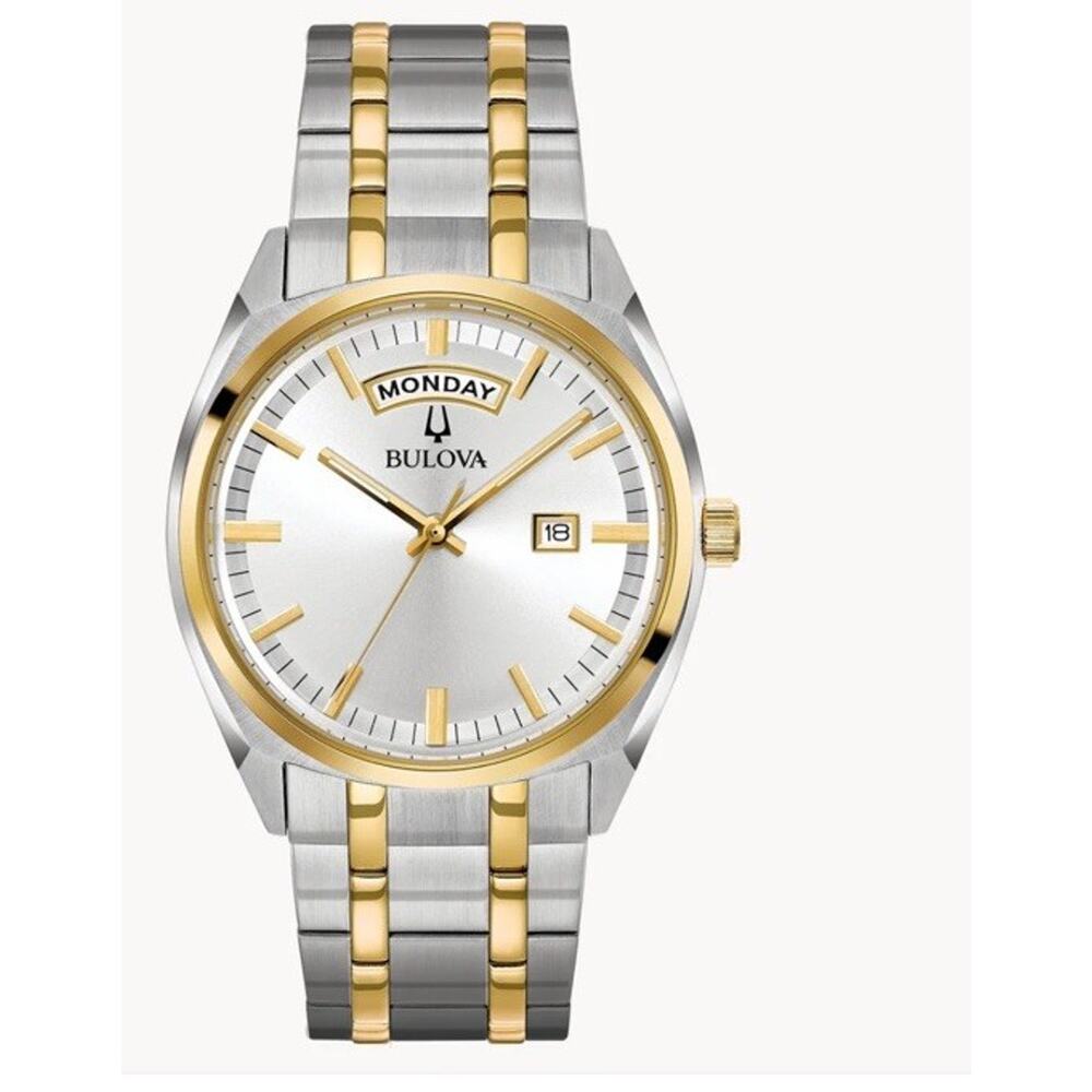 BULOVA Two-Tone CLASSIC Stainless Steel Men's‎ Watch - 98C127 MSRP: $450 Engrave